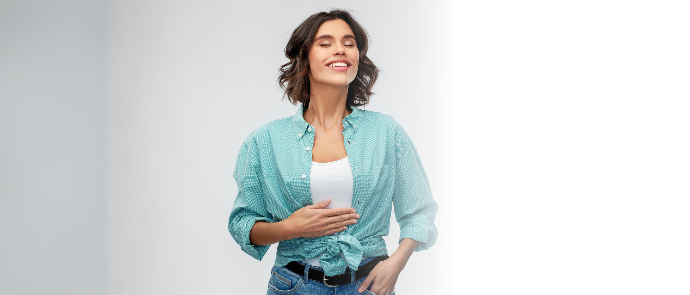 happy person with relief from vagus nerve over stimulation.